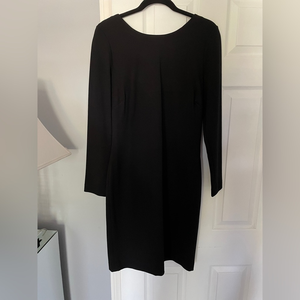 Black long sleeve knee length dress